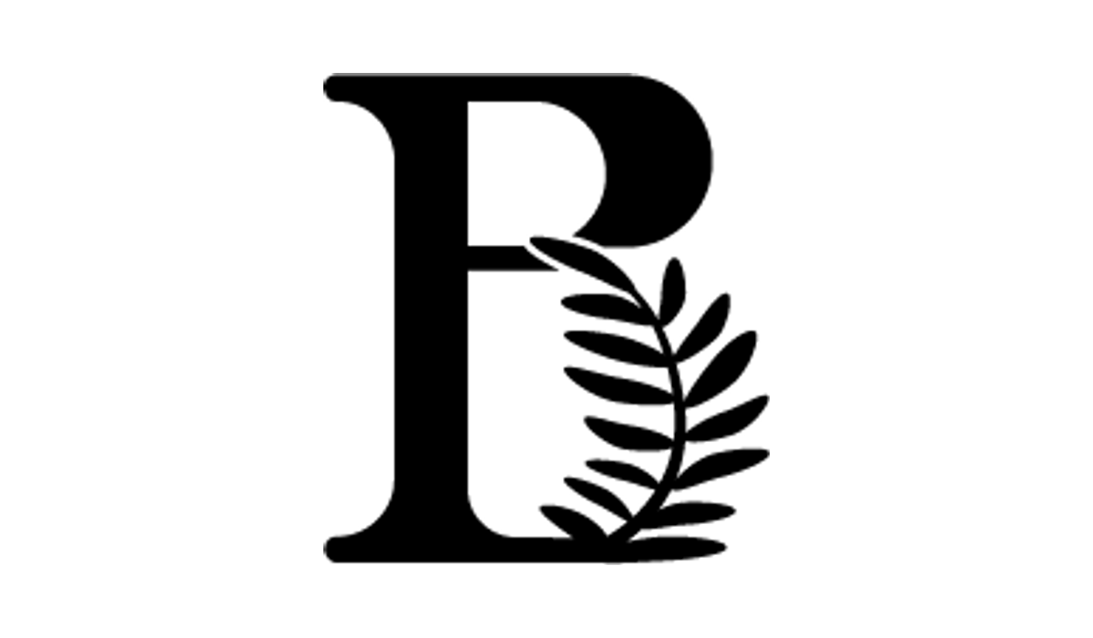 Botany & Co. logo: a serif letter P with a fern frond curving across it.